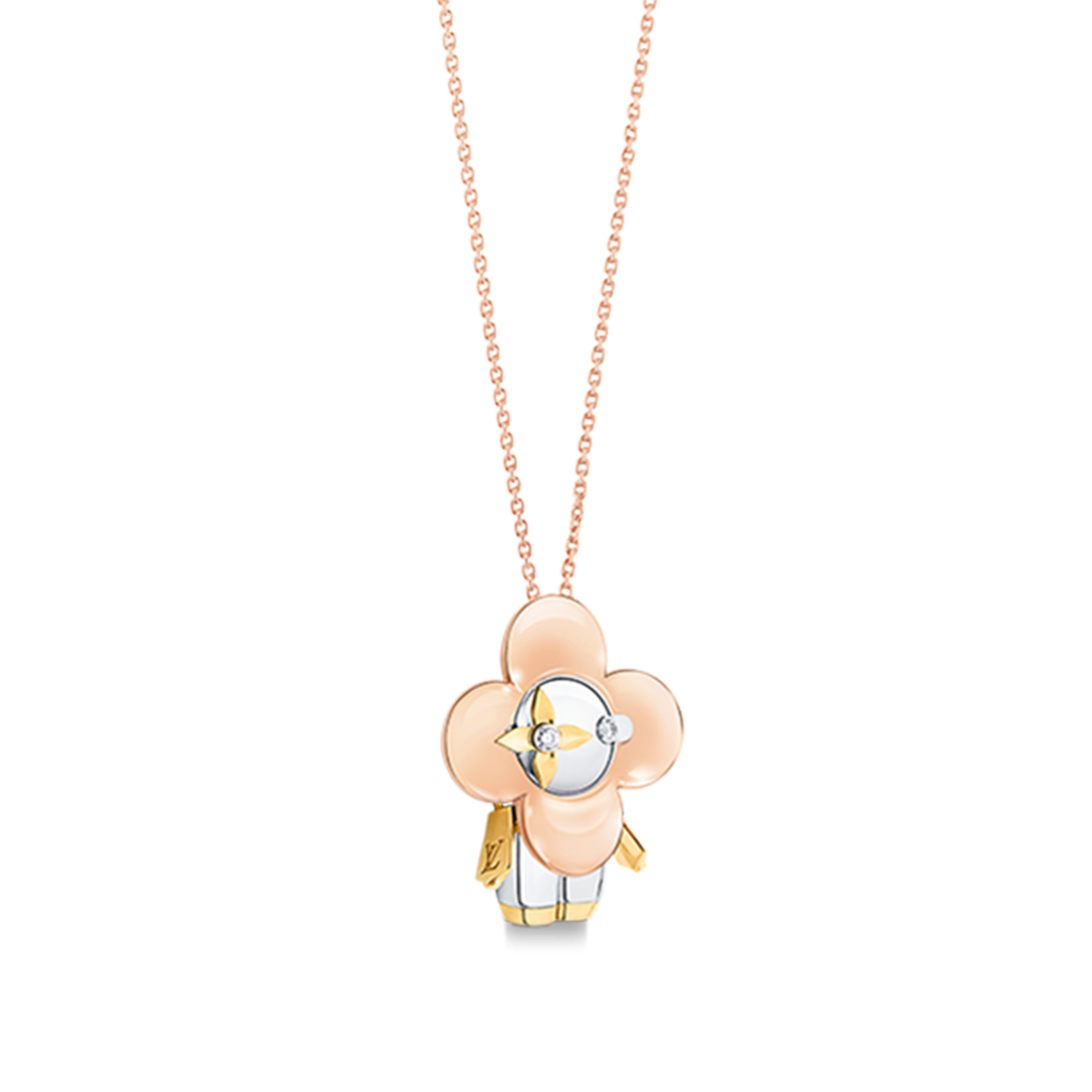 Louis Vuitton Vivienne pendant, 3 golds & diamonds